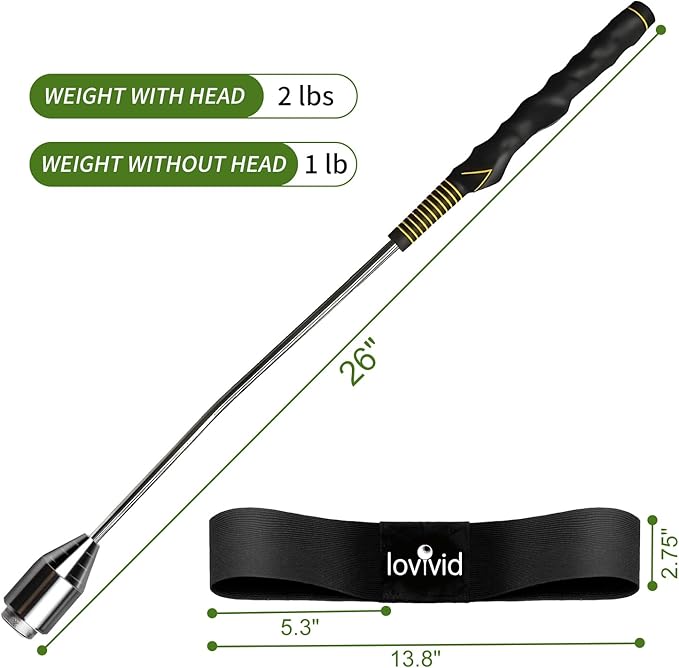 Golf Swing Trainer Aid, Weighted Golf Club for Tempo & Grip Training for Right & Left-Handed Golfers, Indoor & Outdoor Warm-Up Practice Accessories