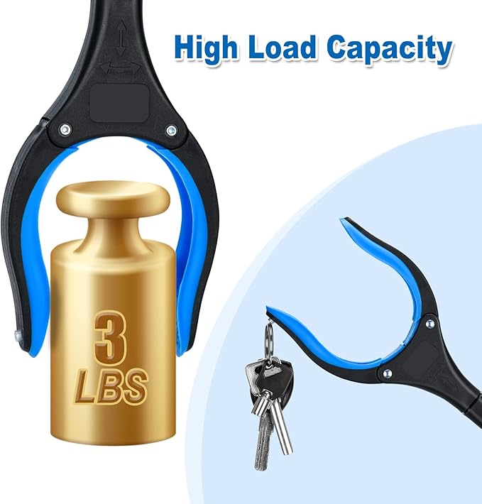 6 Pack Grabber Reacher Tool,32 Inch Foldable Reacher Grabber Pickup Tool with Strong Grip Magnetic,360°Rotating Anti-Slip Jaw,Trash Claw Grabber Tool,Grabbers for Seniors for Outdoor & Indoor (Blue)