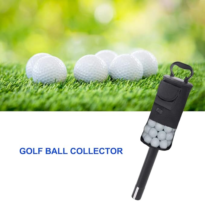 Golf Ball Collector, Golf Ball Shag Bag Holds About 75 Balls Golf Detachable Ball Retrievers Tube with Storage Bag Golf Ball Picker Scooping Device