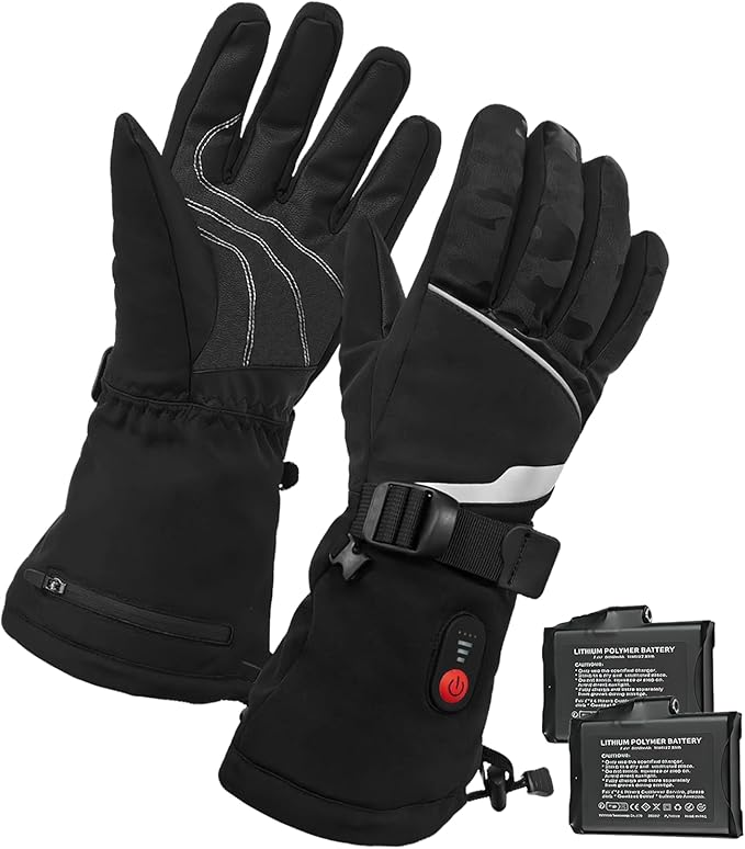 Heated Glove for Men Women Rechargeable Heated Gloves Waterproof and Windproof Gloves for Winter Outdoor Work Skiing Hiking Camping Riding Touchscreen 7.4V 3000mAh Battery