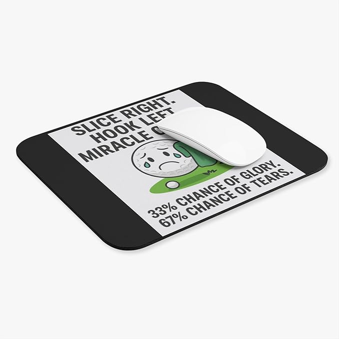 Golf Themed Mouse Pad, for Golf Lovers, Office Decor, Golf Accessories, Slice, Hook, Miracle