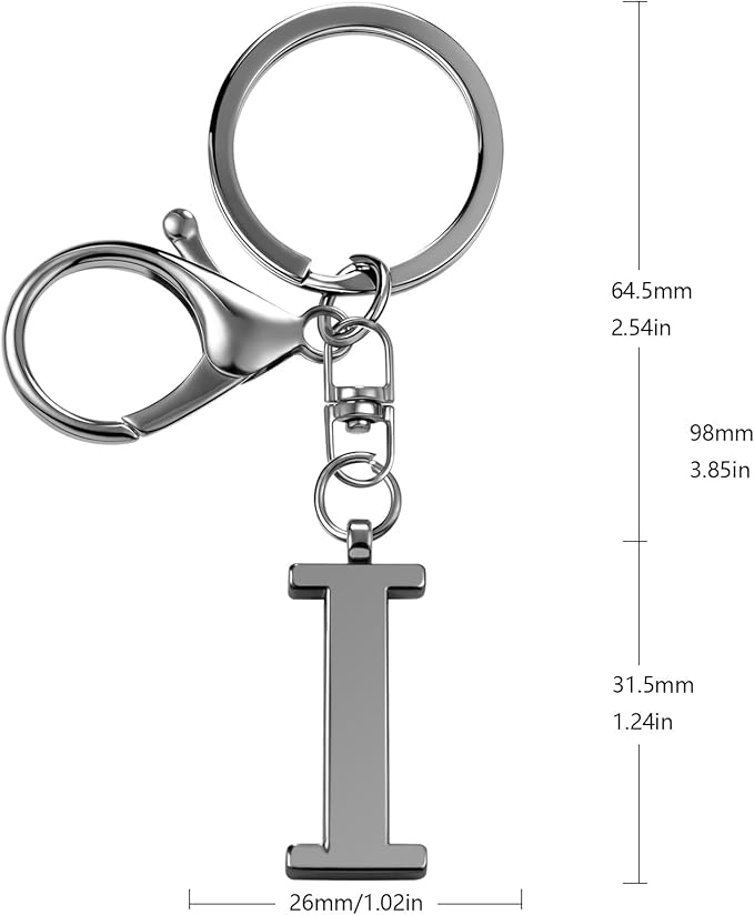 LAXPICOL Gold Letter A-Z Keychain for Women Bag Charms Purse Charms For Handbags Metal Alphabet Initial Letter Keychain