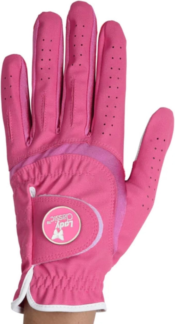 Women’s Form Fit Golf Glove – Lightweight, Flexible & Stylish with Leather Palm Patch – Soft Flex Comfort – Right or Left Hand