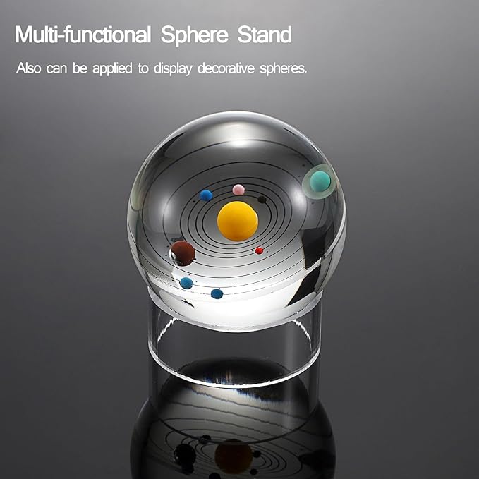 Hipiwe 6Pcs Ball Display Stands Sphere Hoder - Plastic Sport Ball Holder Clear Soccer Ball Display Rack Memorabilia Ball Display Ring Pedestal for Sphere Football Basketball Volleyball,2.6" D