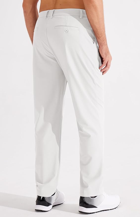 Libin Men's Golf Pants Classic Fit Flat Front Work Dress Pants 29" 31" 33" Stretch Casual Pants Lightweight with Pockets
