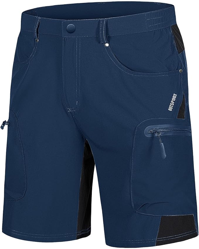 TACVASEN Men's Hiking Cargo Shorts 10" with Zipper Pockets Quick Dry Casual Stretch Golf Work Short Outdoor Summer