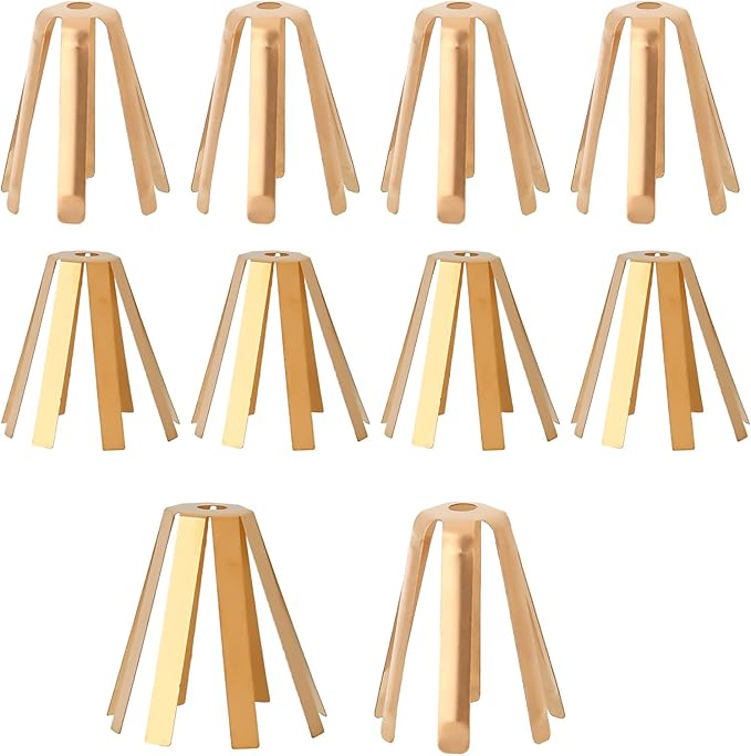 10pcs Universal Brass Golf Shaft Adapter Shims, 6 Leg & 8 Leg Golf Club Spacer Shims for Professional Workshop Use Fits .335 .350 .355 .370 Iron Shafts Ferrules Extractor Fitting Accessories