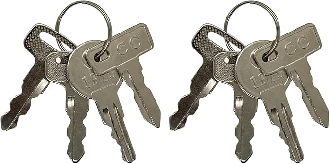 Hather Universal Golf Cart Key Set – 8 Replacement Keys for EZGO, Club Car, Yamaha+ 4 Key Rings – Compatible with OEM# 1012505, 17063-G1, JU2-H2511-00, JU6-H2511-10