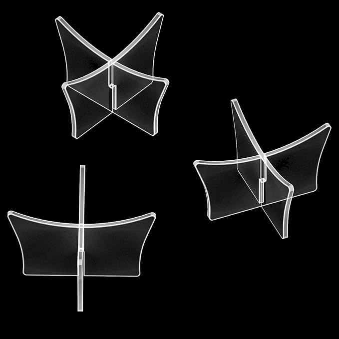 Acrylic Large Ball Stand Holder 4.7x2.6 Inch, 2-Pack Display Stand for Football Basketball Soccer, Clear Volleyball Rugby Case Rack