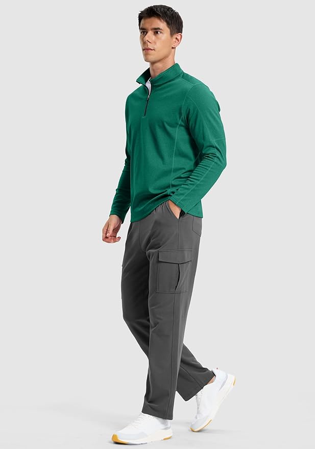 G Gradual Quarter Zip Pullover for Men Fleece Lined Sweatshirt Long Sleeve Winter Golf Shirt Mock Neck Polo Running Sweater