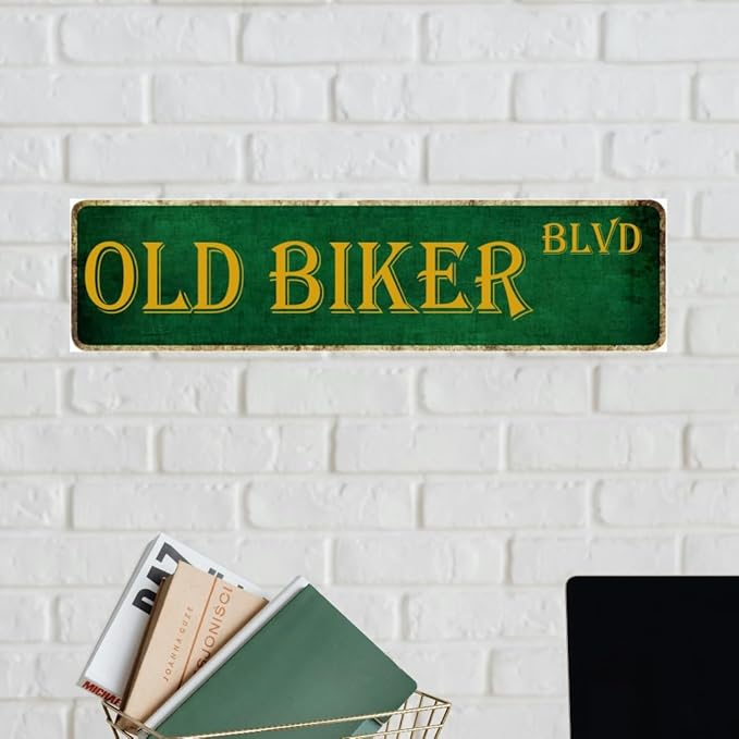 Motorcycle Gifts For Men Man Cave Decor Old Biker Blvd Metal Sign Best Gifts For Motorcycle Riders Garage Signs For Men 4x16 Inch