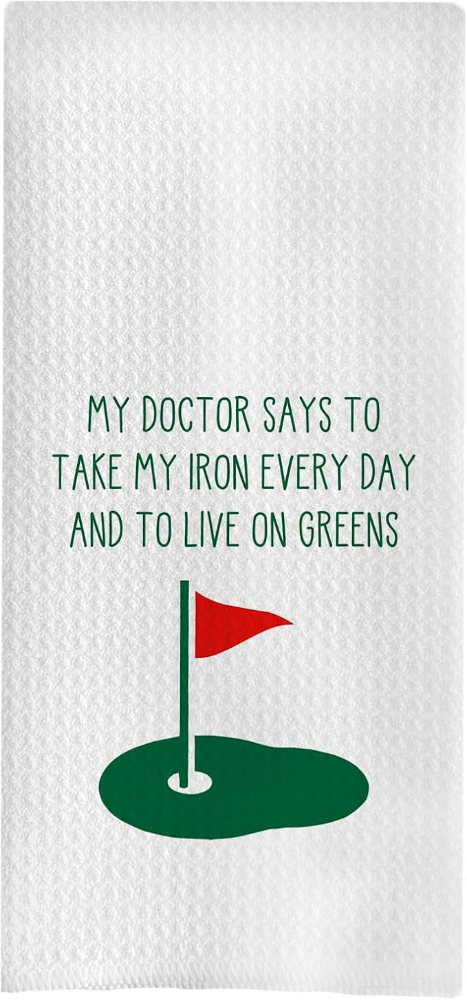 Funny Golf Kitchen Towels - Golf Gifts Decorative Waffle Dish Towels, Hand Towel, Tea Towel, Womens Golf Accessories Gifts, 16x24 Inch