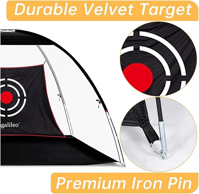 Gagalileo Golf Net: Backyard Practice Hitting Driving Training by Turf Mat Target Real Ball Indoor Outdoor Chipping Swing Gift for Golfers Dad Husband Men