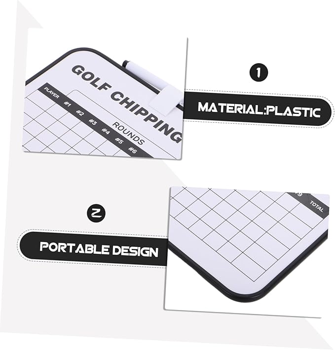 BESPORTBLE Golf Scoreboard Double-Sided Dry Erase Whiteboard for Accurate Score Tracking Portable Erasable Scoring Board for Men and Women Golfing Events