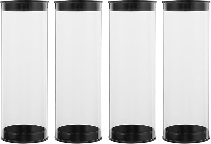 Happyyami 4pcs Box Golf Barrel Golfs Organizers Clear Golfs Ball Containers Portable Ball Case Golfs Case Plastic Tubes with Caps Golfs Ball Case Clear Tubes with Caps Golfing Supplies