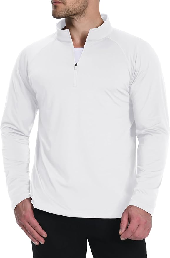 Boladeci Men's Quarter Zip Pullover Premium Fleece Lined Long Sleeve Golf Shirts Warm Hiking Shirts Lightweight Sweatshirts