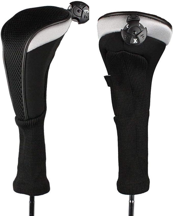 Golf Club Head Covers for Woods and Driver Hybrids Fairway Value Pack Protective Clubs Headcovers with Interchangeable No.Tags 1 3 5