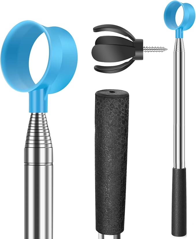 Golf Ball Retriever for Water Telescopic, 9Ft/12Ft Stainless Steel Ball Retriever Tool Golf Ball Grabber