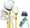 PGM Junior Golf Club Complete Set for Children Kids, 5 Golf Clubs with Stand Bag and 2 Headcovers for Boys & Girls, Right Hand