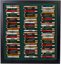 Eureka Golf Pencil Display Case with Acrylic Cover | Holds 96 Round or Hexagonal Pencils | Black/Green | USA Made