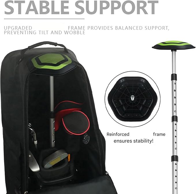 Light Weight Adjustable Golf Bag Stand Telescoping 4 Section Aluminum ABS Bag Holder Stabilizers Anti Slip Base Terrain