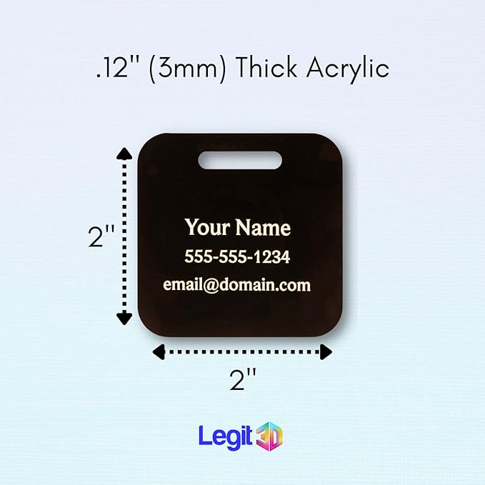 Custom Luggage Tags (3 or 6 Pack) - Personalized Unique Suitcase & Backpack Travel, Durable, Waterproof & Heavy Duty (Black)