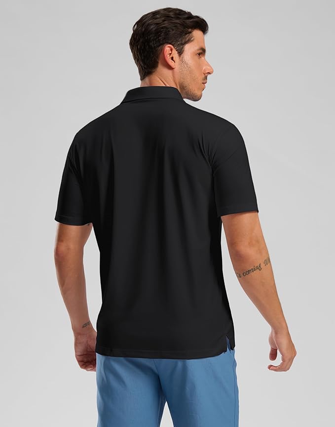 Golf Shirts Heather Polo Short Sleeve Dry Fit Lightweight Moisture Wicking Collared Shirts Casual Athletic Business
