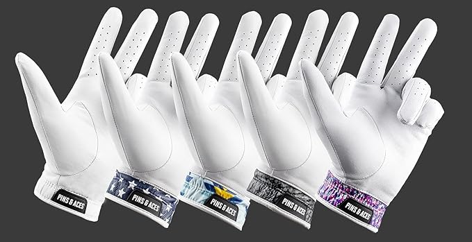 Pins & Aces - Palm Sunday Golf Glove Design - Premium AAA Cabretta Leather, Long-Lasting Durable Tour Glove for Men or Women - Premium Leather Golf Glove Left & Right Hand