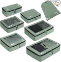 ECOHUB 7 Set Packing Cubes Tear-Resistant Luggage Packing Organizers with Number Icon for Travel Accessories Luggage Suitcase Machine Washable Packing Cubes (Green)