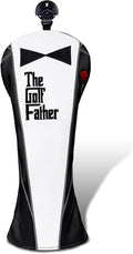 The Golf Father Golf Club Covers, Driver Fairway Hybrid Headcover, Funny Putter Cover Magnetic, Black & White Color Iron Covers,Golf Gifts for Men