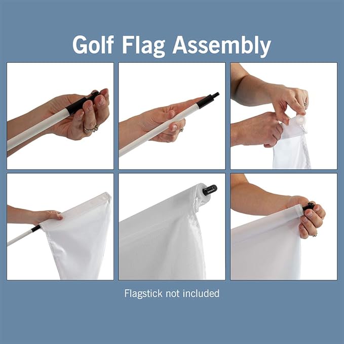 Vispronet Numbered Golf Flags for Putting Green – 20in x 14in Red & White Flag, Golf Range Accessories for Courses, Outdoor Hole Flag, Durable Polyester Material