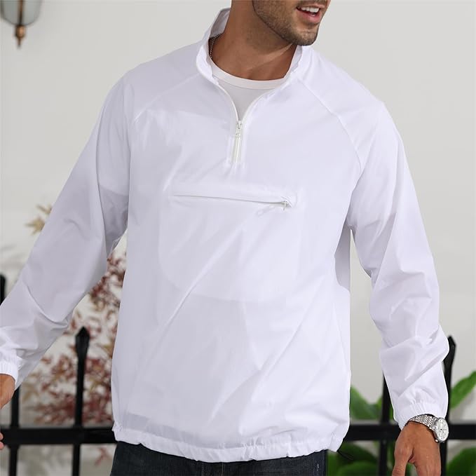 Opomelo Men's Athletic Quarter Zip Pullover Golf Hiking Running Lightweight Jacket Workout Sweatshirt With Pocket