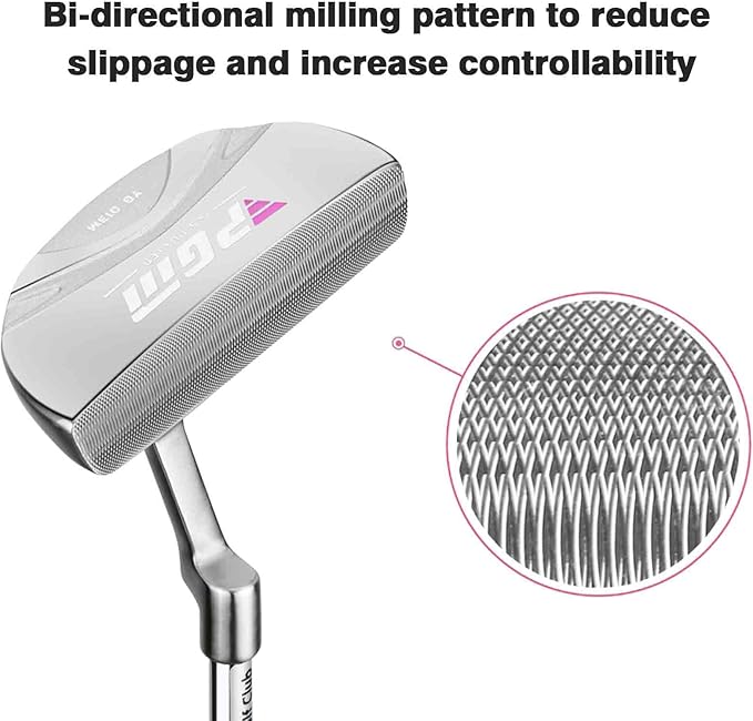 PGM 17 Pcs Women's Golf Club Set with Graphite Shaft for Right Handed Includes 4 Titanium Woods(#1,3,5,4H), 6 Irons(#6,7,8,9,PW,SW), and Putter, Random Golf Stand Bag and Headcover