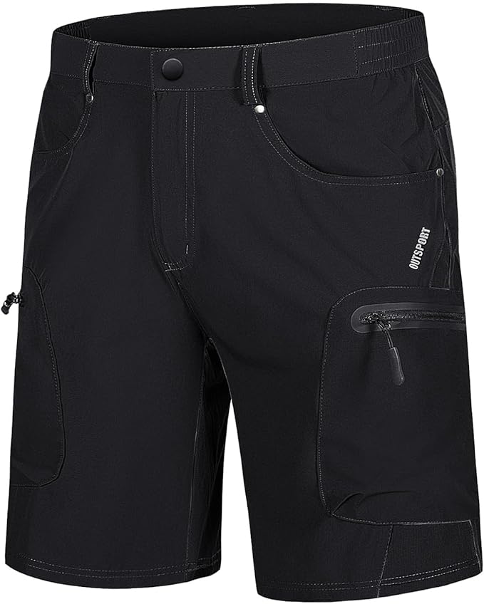 TACVASEN Men's Hiking Cargo Shorts 10" with Zipper Pockets Quick Dry Casual Stretch Golf Work Short Outdoor Summer