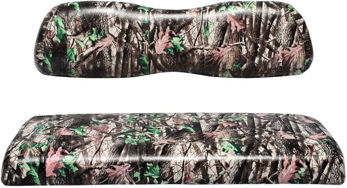 Seat Cover Replacement for Yamaha Drive or G-29 Golf Cart - Front Bench Seat - Premium Marine Vinyl - 5 Panel Stitching - Staple On Installation - Two-Tone Golf Cart Seat Covers (Woodland Camo)