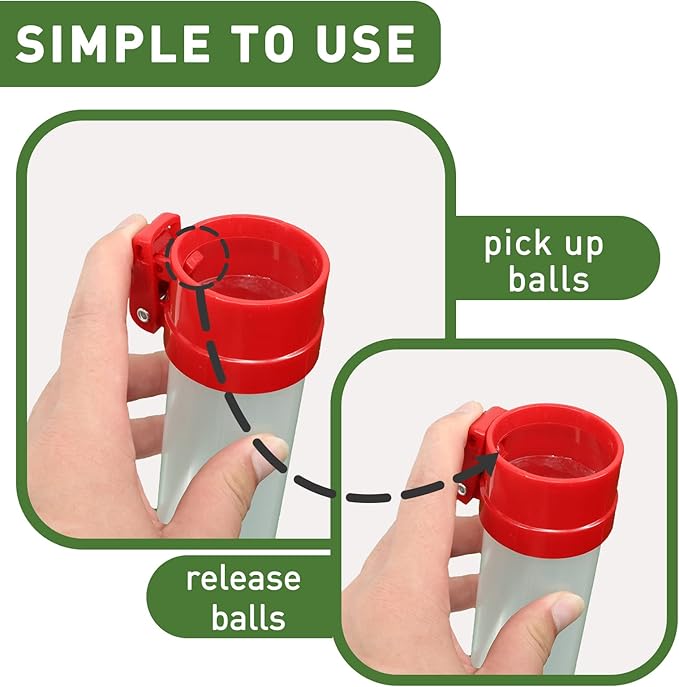 Golf Ball Retriever Professional Picker Golf Ball Shag Tube Plastic Release Retrievers Collector Practice Pick-up Sucker Tool, 35.4 Inch