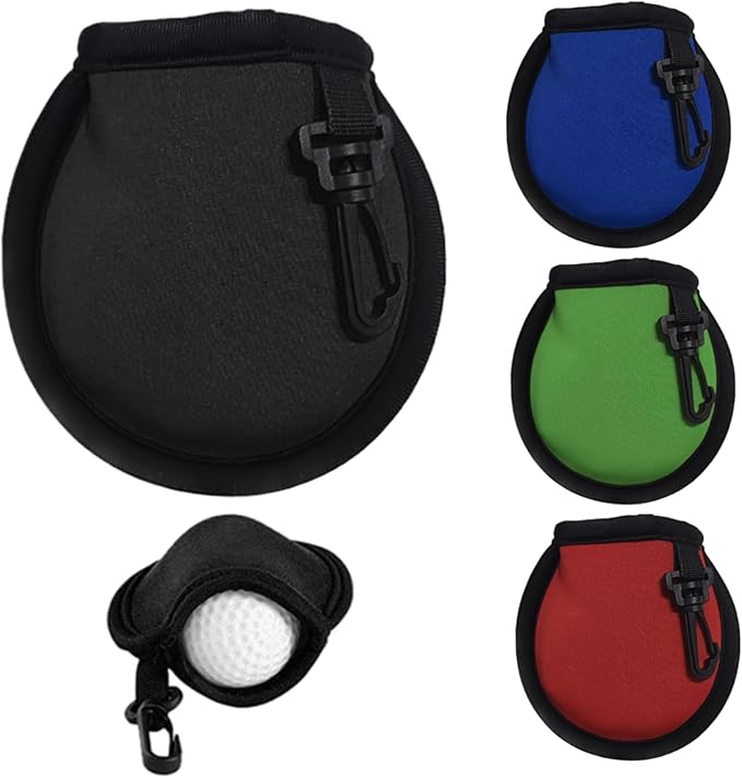 4Pcs Golf Club Cleaning Bag Comfortable Wear Resistant Portable Golf Ball Cleaner Pouch with Hook for Men Women