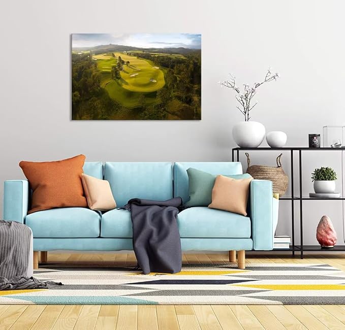 Payne's Valley Golf Course Wall Art for Living Room Bedroom Bathroom Home Decorations Payne's Valley Golf Club Picture Poster Canvas Prints Modern Artwork Framed Ready to Hang(12''H x 16''W)