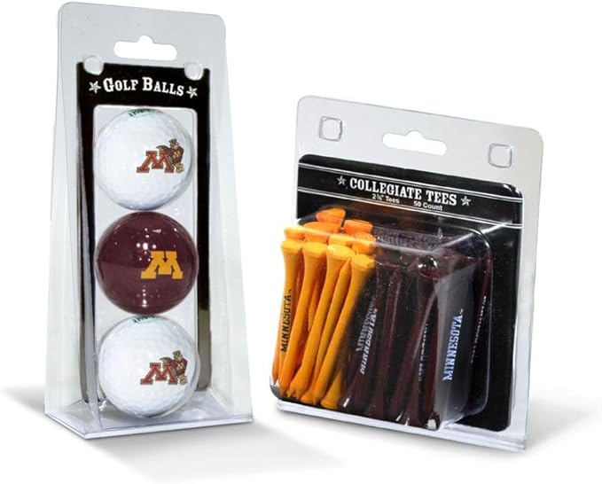 Team Golf NCAA Logo Imprinted Golf Balls (3 Count) & 2-3/4" Regulation Golf Tees (50 Count), Multi Colored