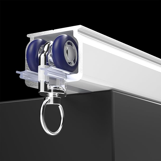 Ceiling Curtain Track Ceiling Mounted Curtain Rail for Curtains, Drapes, and Room Dividers Ceiling or Wall Mount Curtain Track Room Divider-Sliding Curtain Rail for Living room (white, 2m)