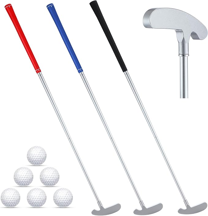 Wettarn 3 Sets Golf Putter Two Ways for Men Women Kids Club with 6 Practice Golf Balls for Left or Right Handed Golfers Indoor Outdoor