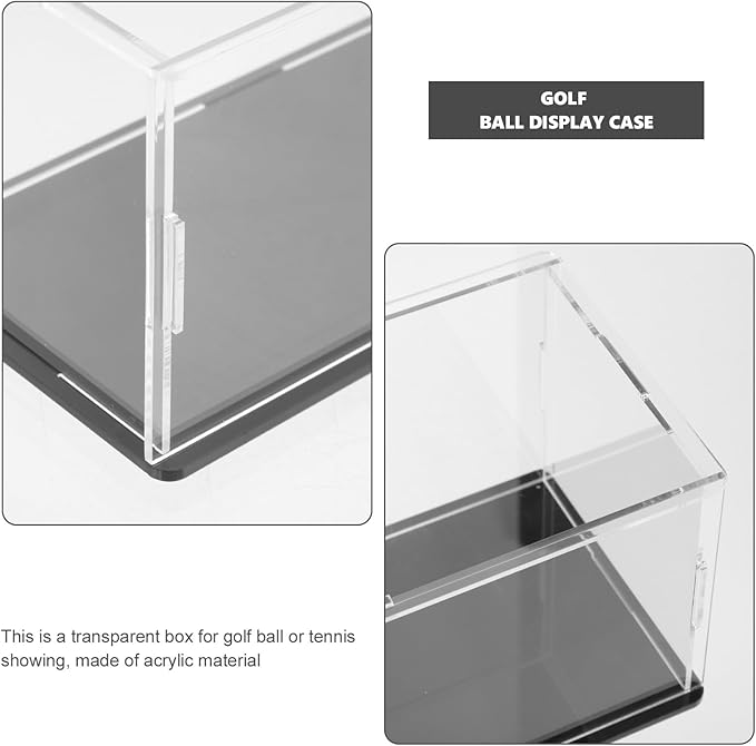 Wakauto Acrylic Golf Ball Display Case Dustproof Transparent Holder Compact Storage Box for Home and Office Decorative Softball Accessory