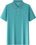 Polo Shirts for Men Dressy Casual Button Collared Golf T Shirt Classic Solid Color Business Summer Blouses