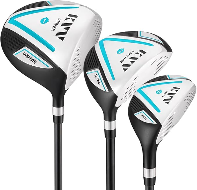 KVV Premium Right Hand Golf Club Set 11-Piece Set for Women, Including Driver, Fairway, Hybrid, 5#-P# Irons, Putter Steel Shaft Regular Flex Golf Clubs, with/Without Golf Bag