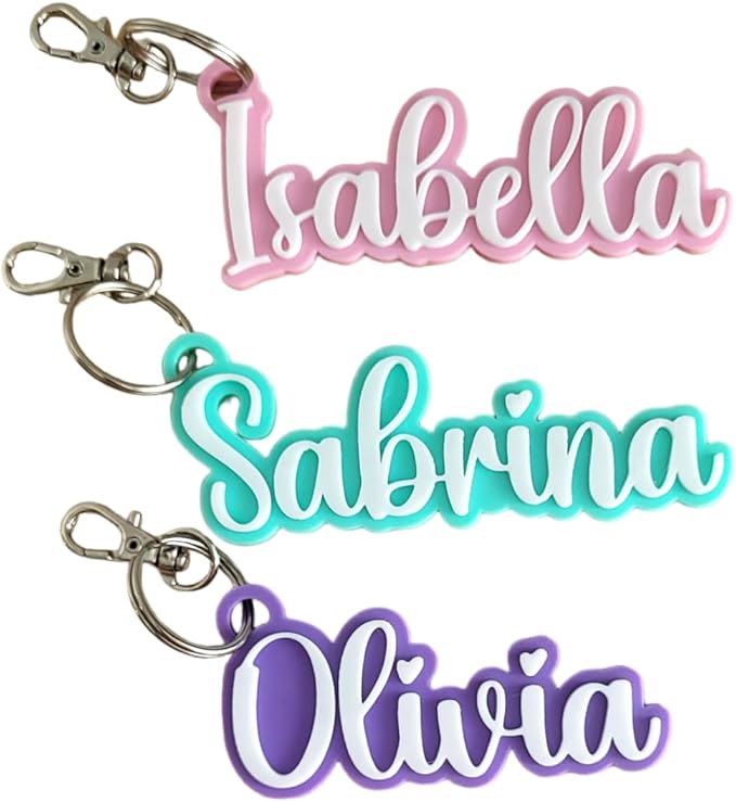 Custom Keychain, Personalized Backpack Keyring, Luggage Tag, Waterbottle Name Tag, Party Favors, Bridal Gift