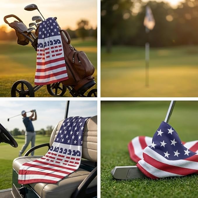 Custom Golf Towel Personalized Funny Golf Towels with Name Text Photo Golf Gifts for Men Women Dad Husband Golfer