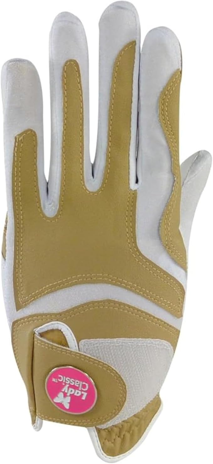 Women's Soft Flex Golf Gloves with Magnetic Ball Marker with Removable Golf Ball Marker- Left Hand