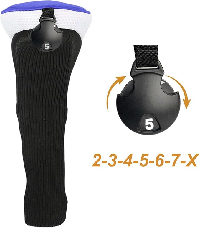 3pcs Nylon Golf Head Covers with Interchangeable Tags, Elastic Self-Fixing Closure, Durable Golf Accessories for Fairway & Driver Clubs