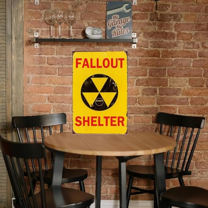 Fallout Shelter Tin Sign Fallout Merchandise Decor Fallout Metal Poster Garage Decor Man Cave Sign 8x12 Inch