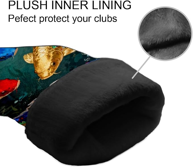 Golf Club Covers Cats Black Driver Headcover, Leather Golf Club Head Covers for Driver Fairway Woods Waterproof Golf Headcovers with Anti-Scratch Lining for Men Women